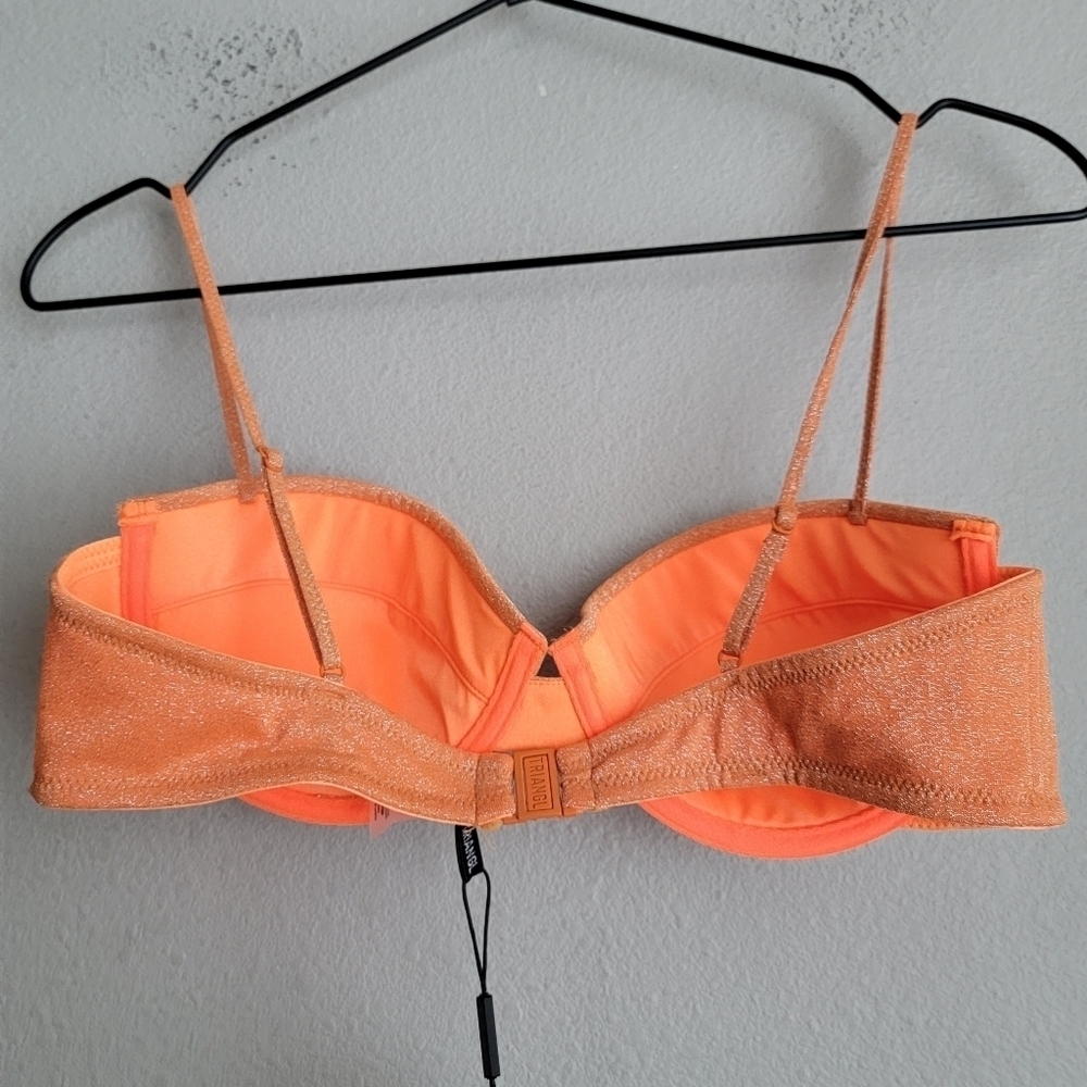 Triangl Dylla Bikini Top in Apricot Sparkle size L NWT - Picture 2 of 5
